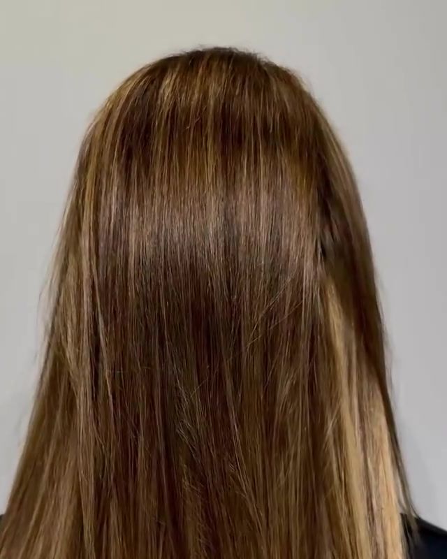 Finished brunette extensions with a seamless blend